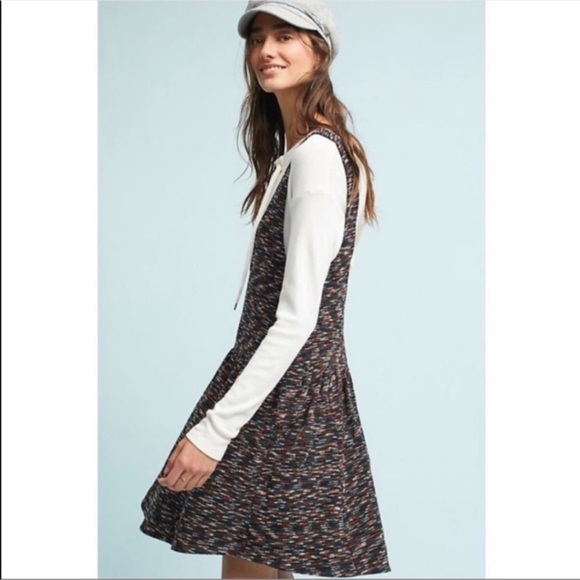 Anthropologie Maeve Knit Mini Jumper Dress-Multicolor Space Dye-Women Large - Picture 2 of 6